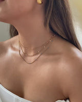 Colorful Sphere Chain Necklace Set (Gold)