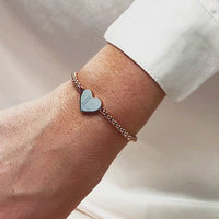 Personalize Heart Bracelet (Rose Gold)