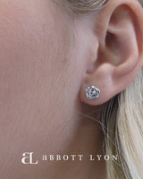 Sterling Silver Rose Stud Earrings (Silver)
