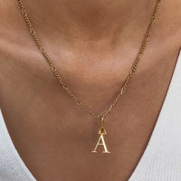 Small Figaro Chain Necklace (Gold)