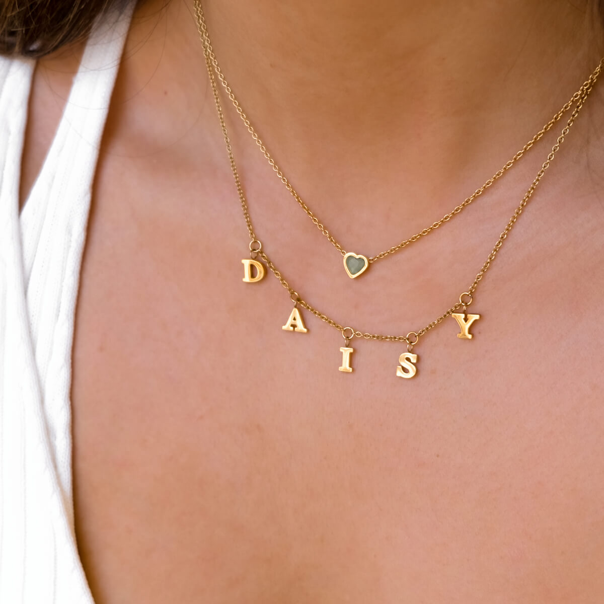Hanging letter name necklace Clearance