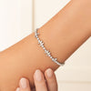 Crystal Fixed Charm Bracelet (Silver)