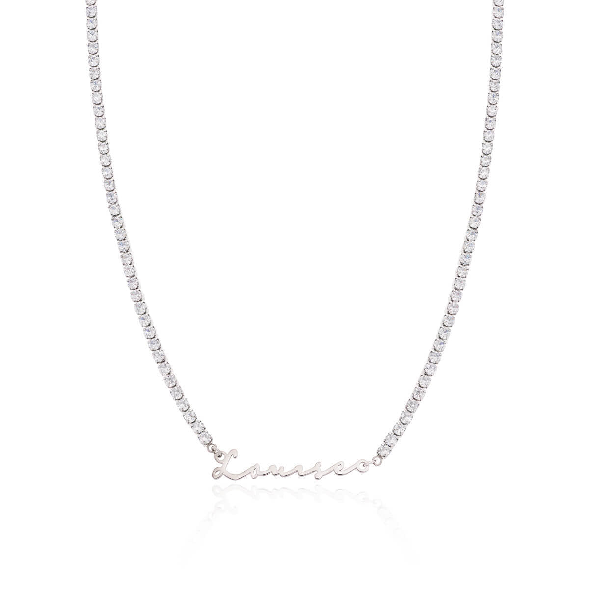 Signature Name Tennis Necklace (Silver) – Abbott Lyon US