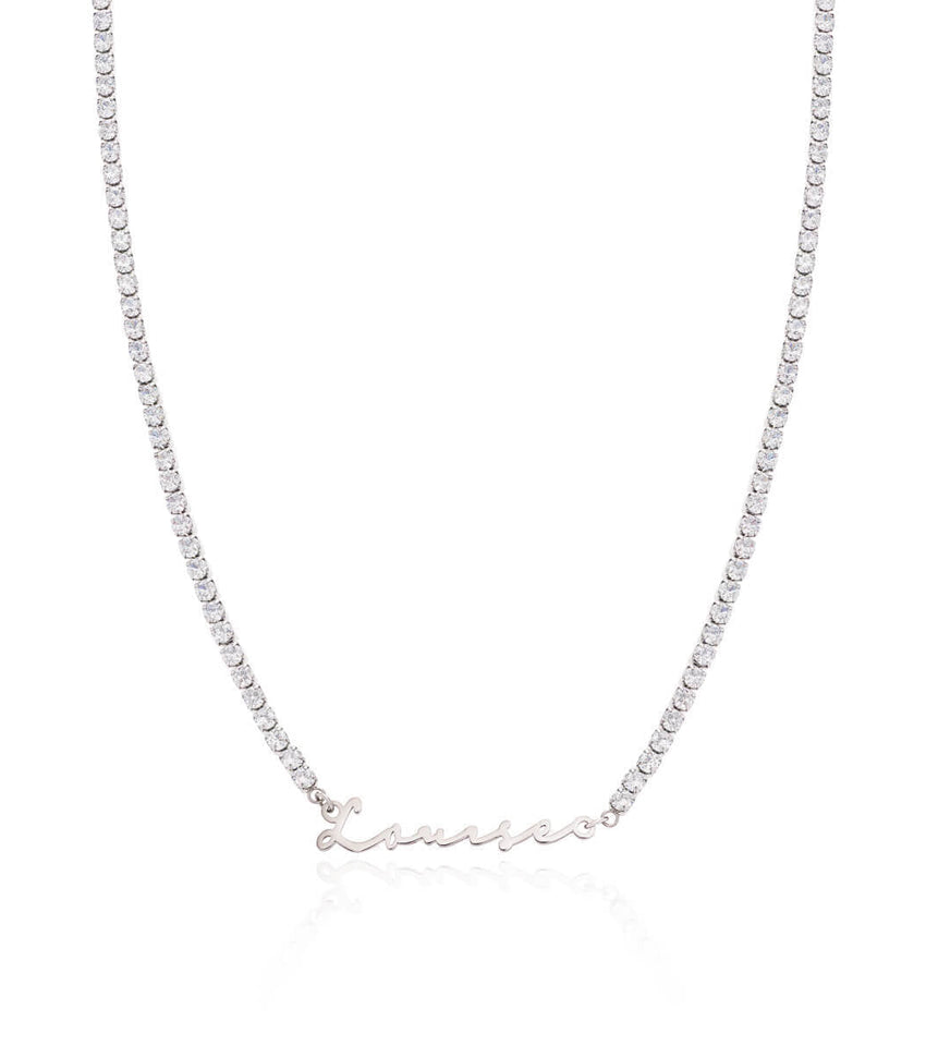 Signature Name Tennis Necklace (Silver)