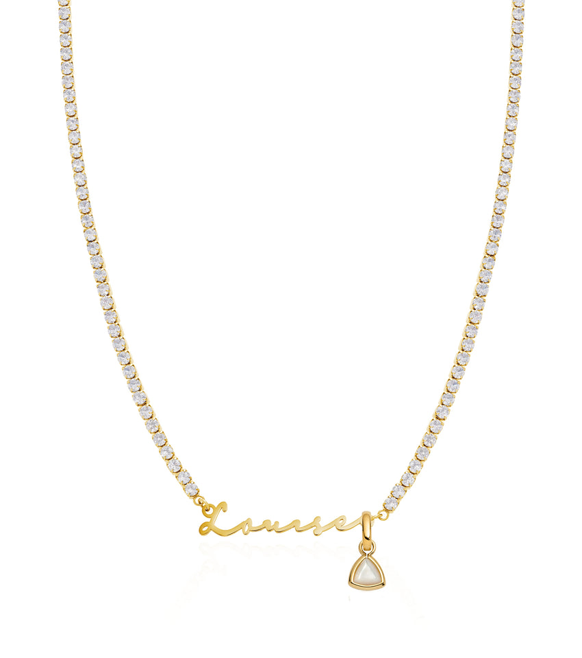 Signature Name Tennis Necklace (Gold)