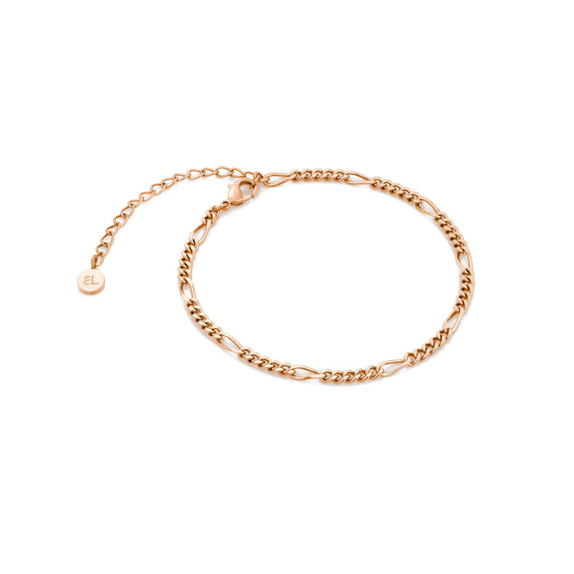 Layering Small Figaro Chain Bracelet (Rose Gold)